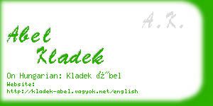 abel kladek business card